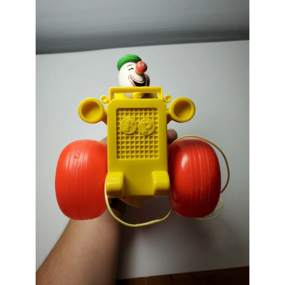 Vintage Fisher Price Clown Jalopy Car 724 Noise Kids‎ Toy Baby Fun